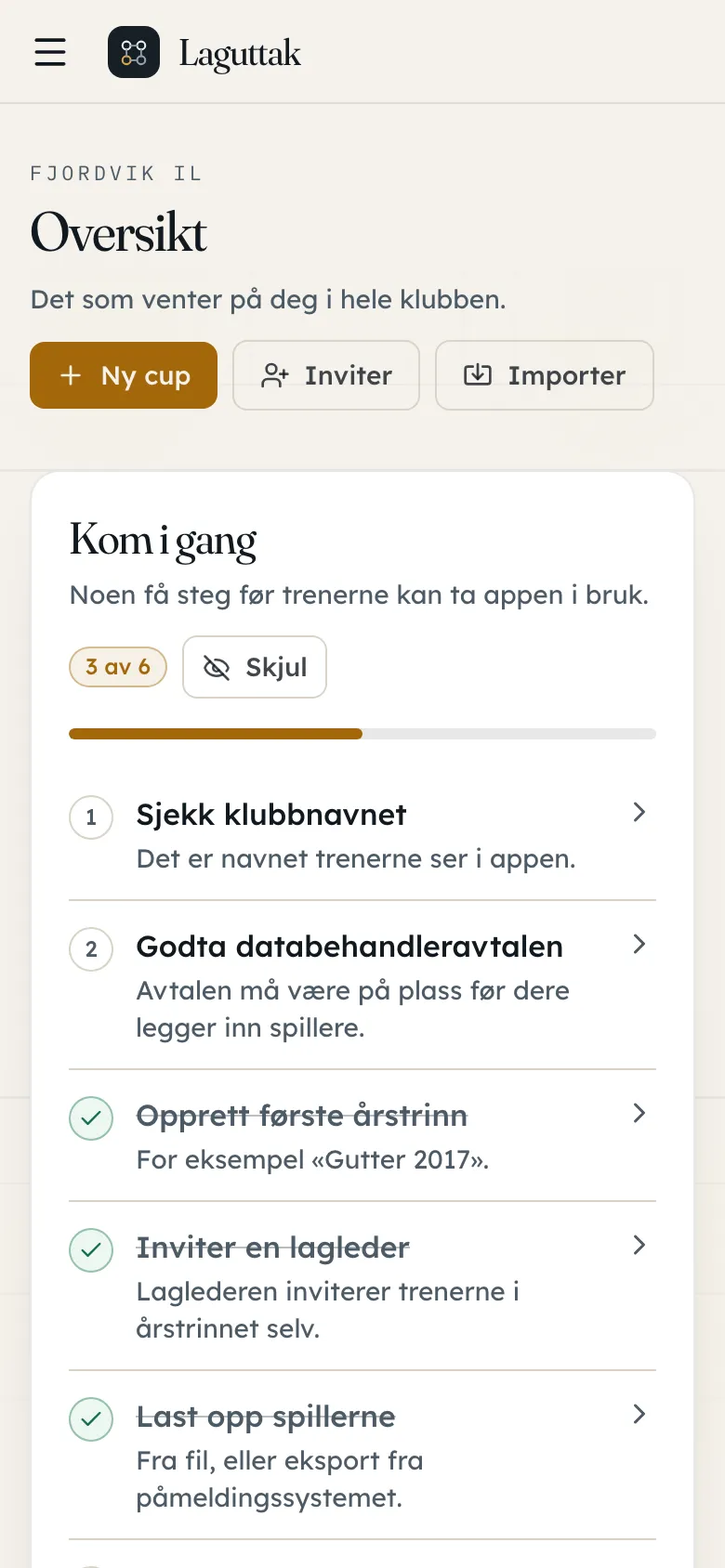 Den samme oversikten på mobilen